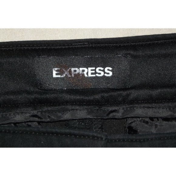 Express 4P Pants Black Straight Mid Rise Cropped back leg seams 4S Crop Chino - Picture 5 of 8